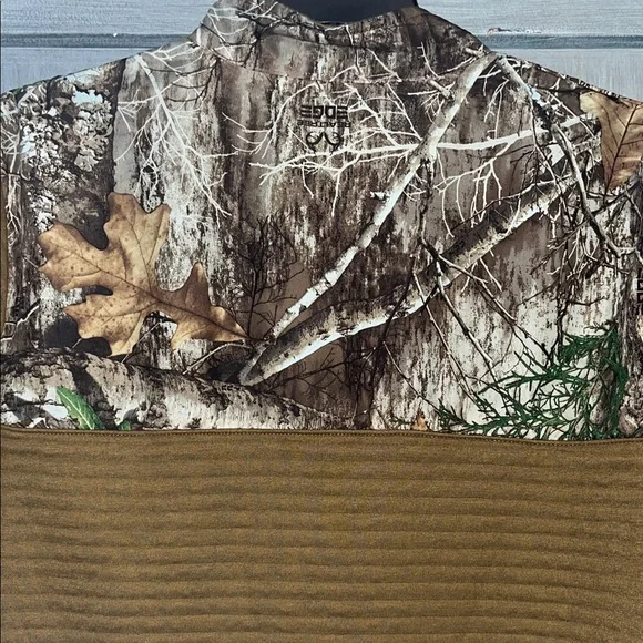 Men’s Realtree Camouflage and Brown Soft Quarter Zip Soft Warm Shirt size Large - Picture 8 of 8